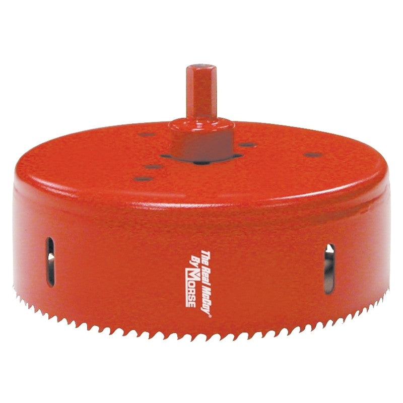 Morse Real McCoy TA66 Hole Saw with Arbor, 4-1/8 in Dia, 1-15/16 in D Cutting, 7/16 in Arbor, 4/6 TPI, HSS Cutting Edge