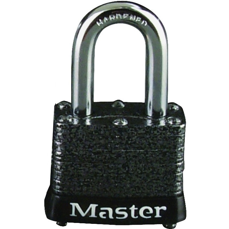 Master Lock 380T Padlock, Keyed Alike Key, 9/32 in Dia Shackle, 1-1/8 in H Shackle, Steel Shackle, Steel Body, Laminated