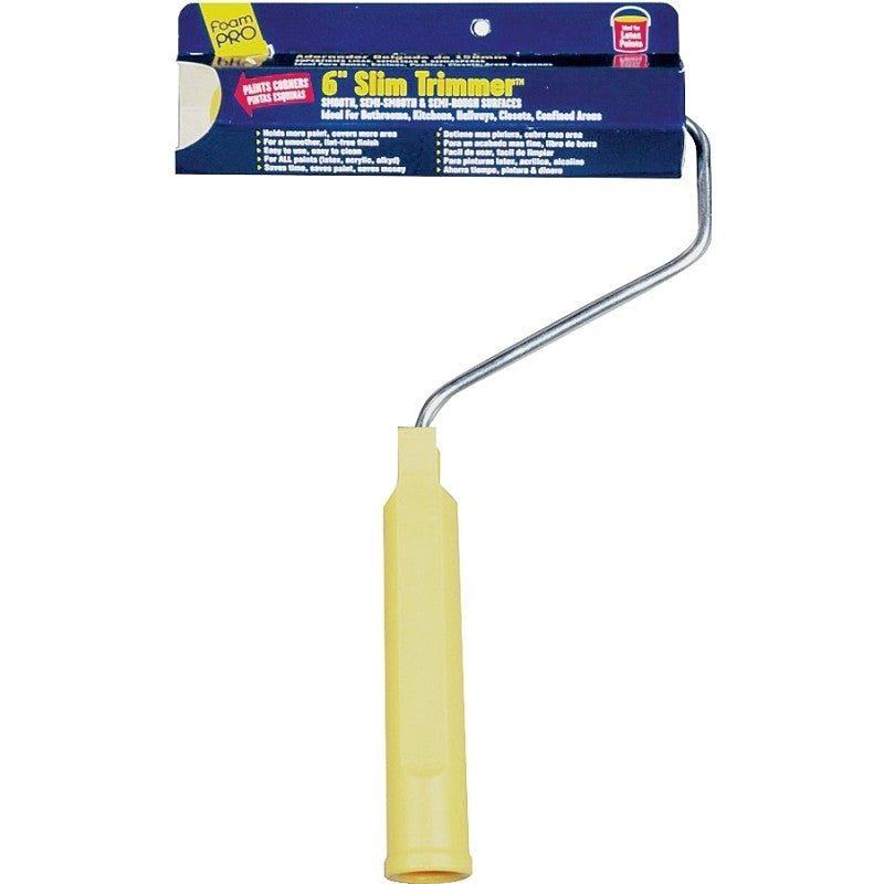 Foampro 75 Slim Trimmer Roller, 12 in L Handle, Foam Cover, 6 in L Roller