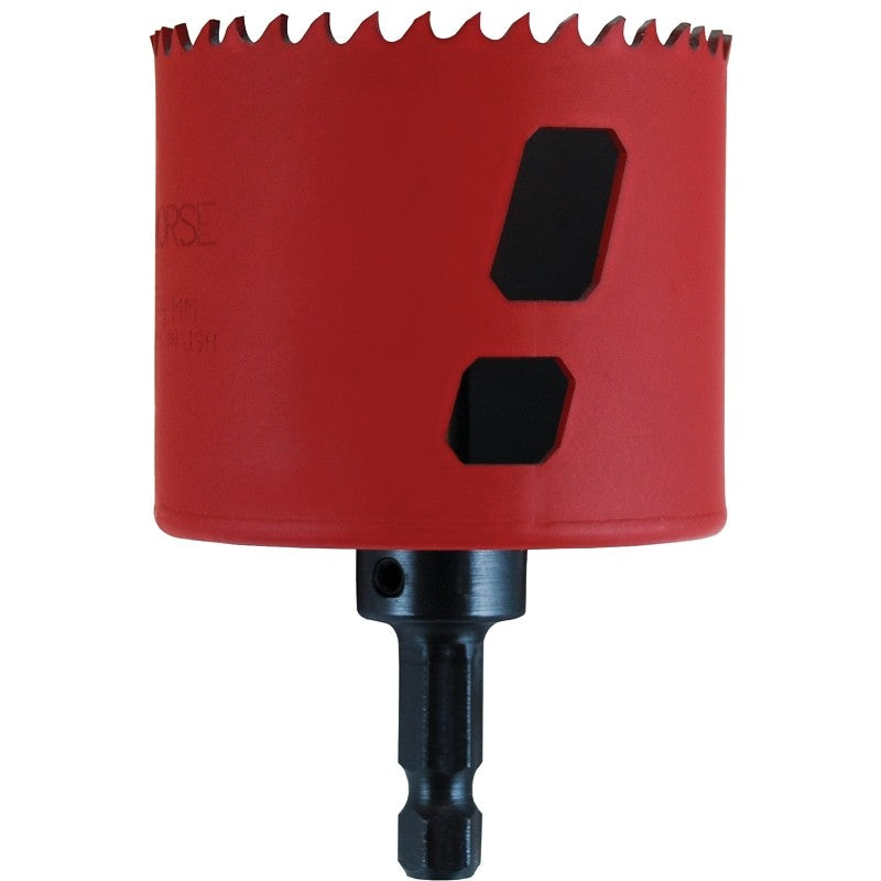 Morse MHSA42C Hole Saw, 2-5/8 in Dia, 1-15/16 in D Cutting, 3/8 in Arbor, 4/6 TPI, HSS Cutting Edge