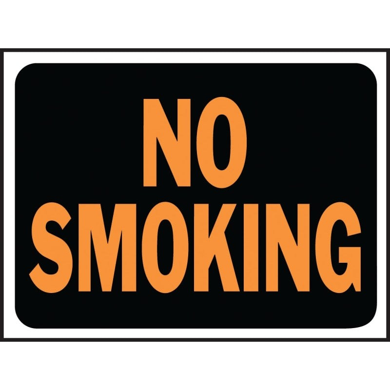 Hy-Ko Hy-Glo Series 3013 Identification Sign, 8-1/2 x 12 in Dimensions, Rectangular, NO SMOKING, Black Background, 10/PK (Pack of 10)