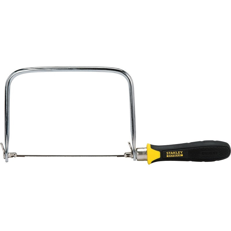 STANLEY 15-104 Coping Saw, 6-1/2 in L Blade, 15 TPI, HCS Blade, Cushion-Grip Handle, Plastic/Rubber Handle