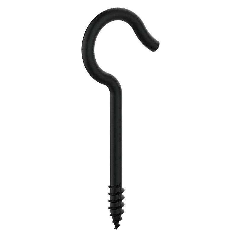 National Hardware N820-106 Hook, 35 lb Working Load, #6, Steel, Black, Storm Shine