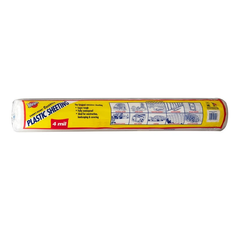 Warp's 4CH15 Poly Film, 4 mil Thick, 25 ft L, 15 ft W, Clear (Pack of 4)