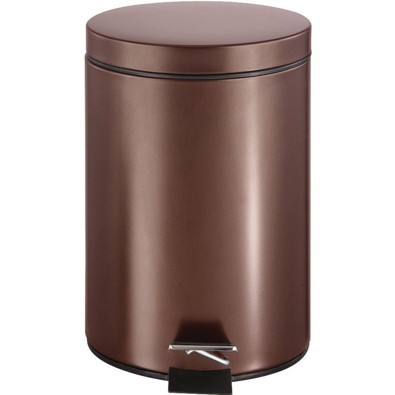 Simple Spaces LYP0701 Trash Can, 1.85 gal Capacity, Plastic/Stainless Steel/Steel, Venetian Bronze, Flat Lid Closure