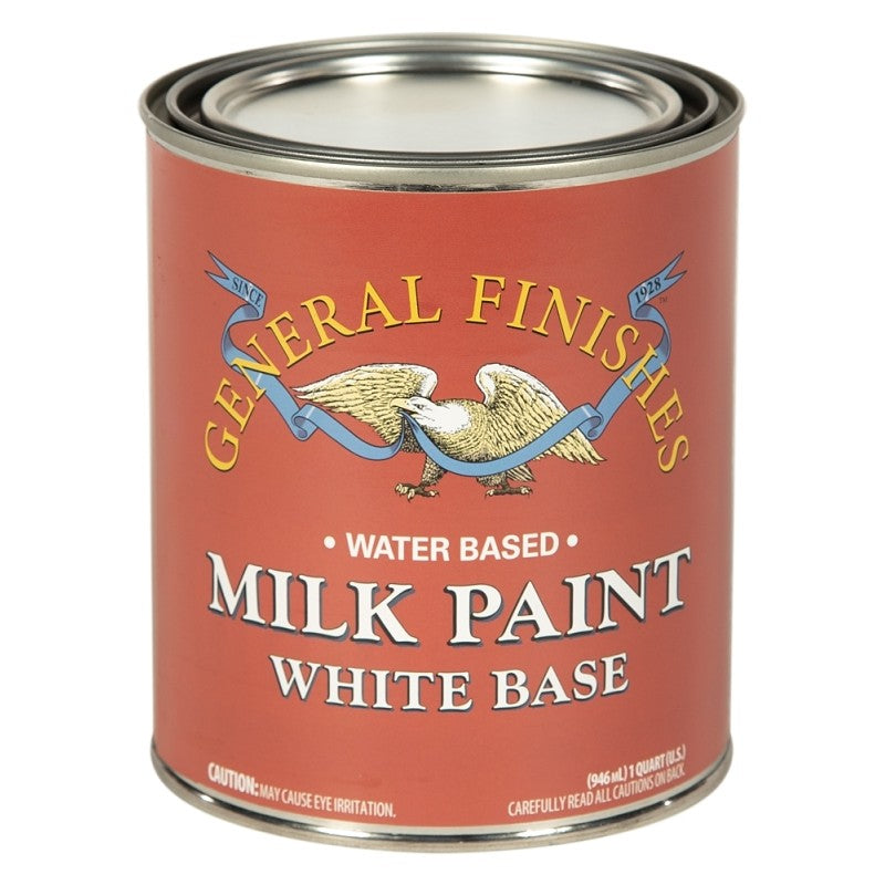 General Finishes QWS Milk Paint, Water, Flat, White, 1 qt, Can, 600 sq-ft/gal Coverage Area
