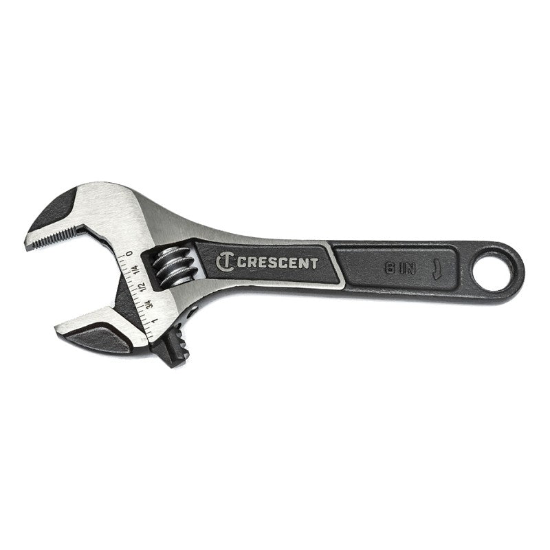 Crescent ATWJ26VS Adjustable Wrench, 6 in OAL, 15/16 in Jaw, Alloy Steel, Black Phosphate