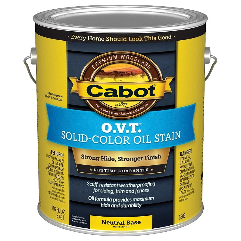 Cabot O.V.T. 140.0006506.007 Oil Stain, Flat, Neutral Base, Liquid, 1 gal (Pack of 4)
