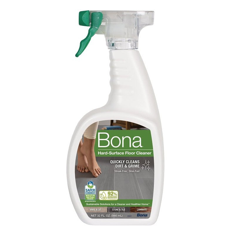 Bona WM700051184 Hard-Surface Floor Cleaner, 32 oz Bottle, Liquid, Mild, Green