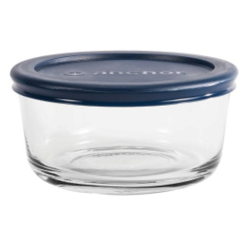 Anchor Hocking 85906L20 Kitchen Food Storage with Lid, 2 Cup, Glass, Clear, 5 in Dia, 2-1/2 in H