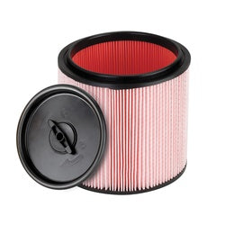 Vacmaster Professional VCFF Cartridge Filter and Retainer, For: Shop-Vac Wet or Dry Vacuum Cleaners, 1 um, Paper Frame