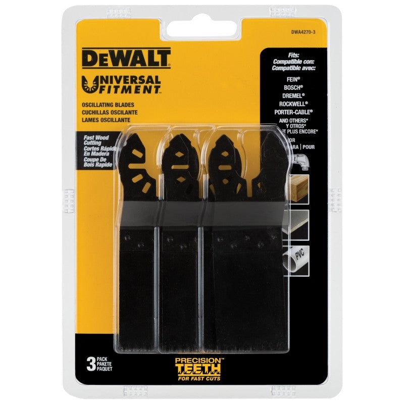 DEWALT DWA4270-3 Cutting Blade, 1-1/4 in, HCS, 3/PK