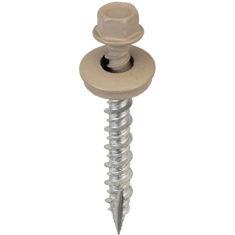Acorn International SW-MW15TP250 Screw, High-Low, Twin Lead Thread, Hex Drive, Self-Tapping, Type 17 Point, Taupe