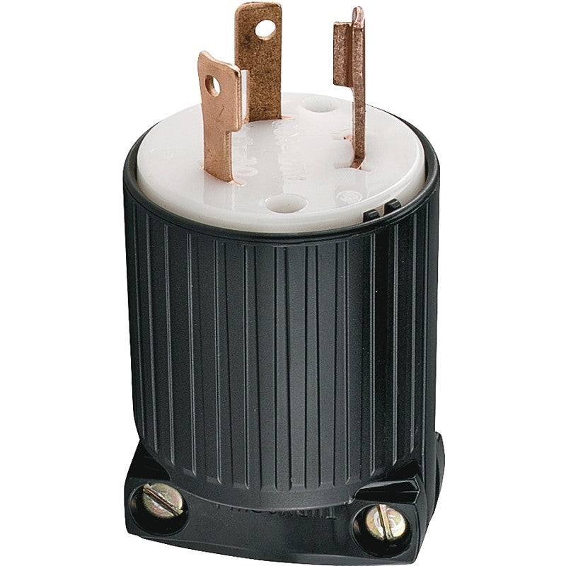 Eaton Wiring Devices L530P Twist Lock Plug, 2 -Pole, 30 A, 125 V, NEMA: NEMA L5-30, Black/White