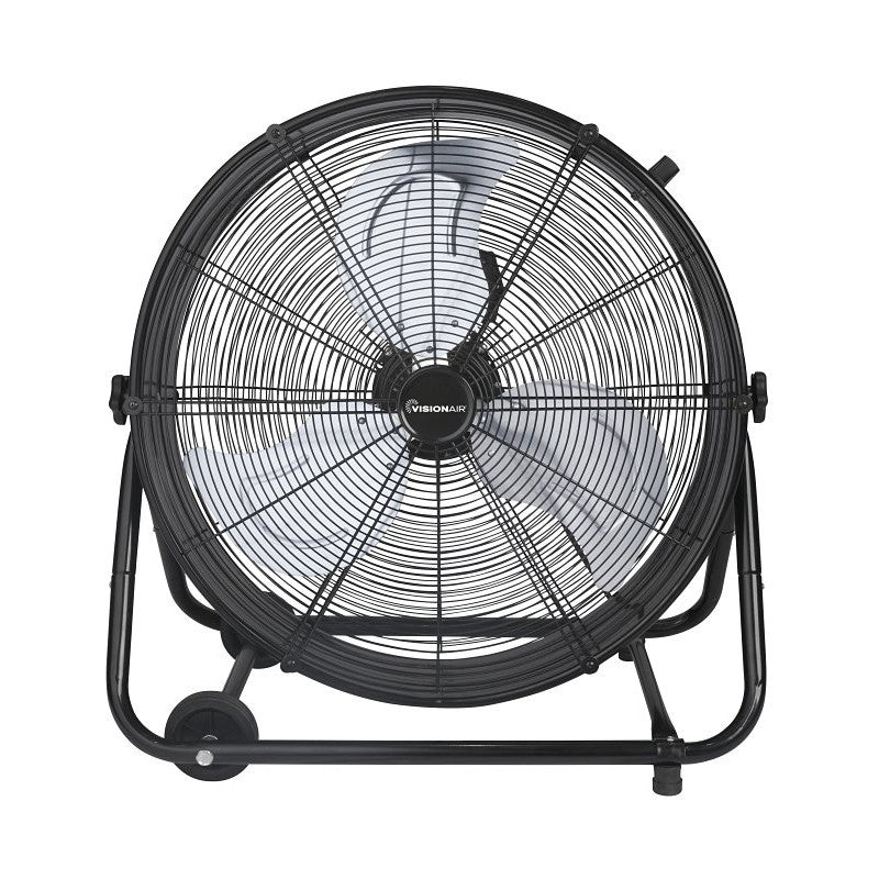 VisionAir 2VAFDRUM24 Heavy-Duty High-Velocity Tilting Drum Fan, 120 V, 24 in Dia Blade, 2-Speed, 6937 cfm Air
