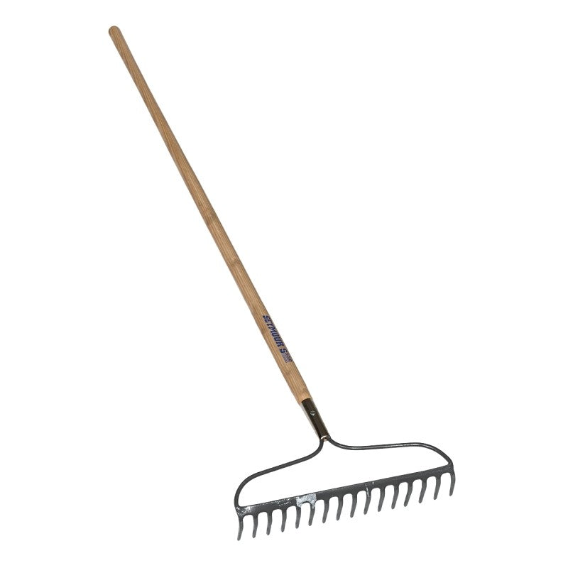 Seymour 42357 Bow Rake, 3 in L Head, 16 in W Head, 16-Tine, Steel Tine, 60 in L Handle