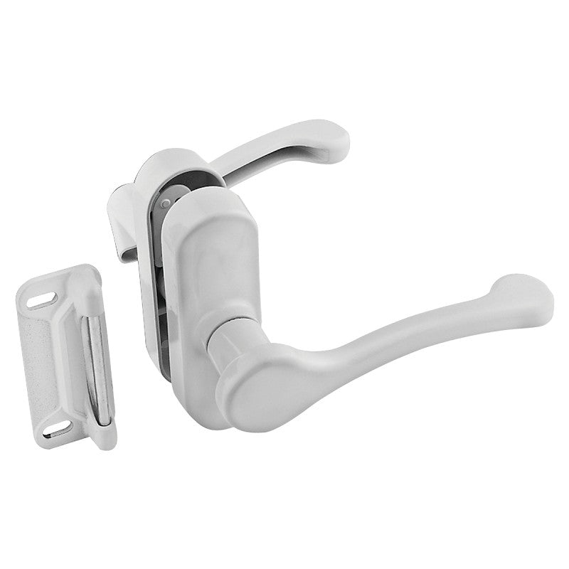 National Hardware V1320 Series N262-196 Lever Latch, White, 1-3/4 in Hole Spacing, Zinc, 3/4 to 2 in Thick Door