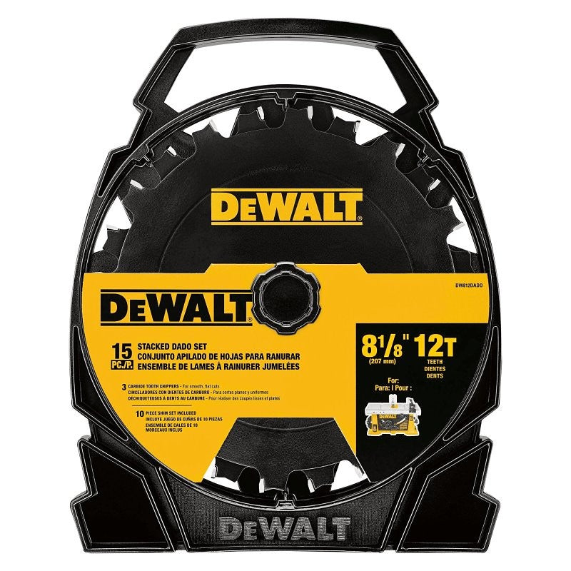 DEWALT DW812DADO Stacked Dado Set, 15-Piece