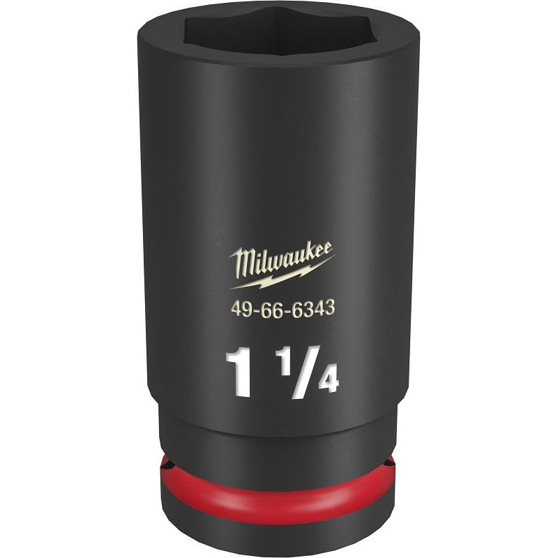 Milwaukee SHOCKWAVE Impact Duty Series 49-66-6343 Deep Impact Socket, 1-1/4 in Socket, 3/4 in Drive, Square Drive