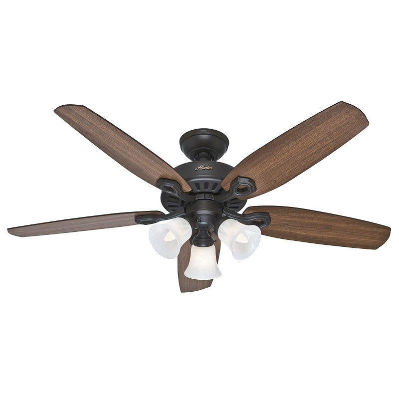 Hunter 53238 Ceiling Fan, 5049 cfm Air, 5-Blade, Brazilian Cherry/Harvest Mahogany Blade, 52 in Sweep, Fiberboard Blade