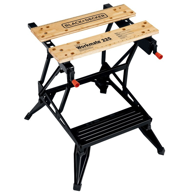 Black+Decker WM225 Workbench with One-Handed Clamp, 24 in OAW, 30 in OAH, 13-1/2 in OAD, 450 lb Capacity
