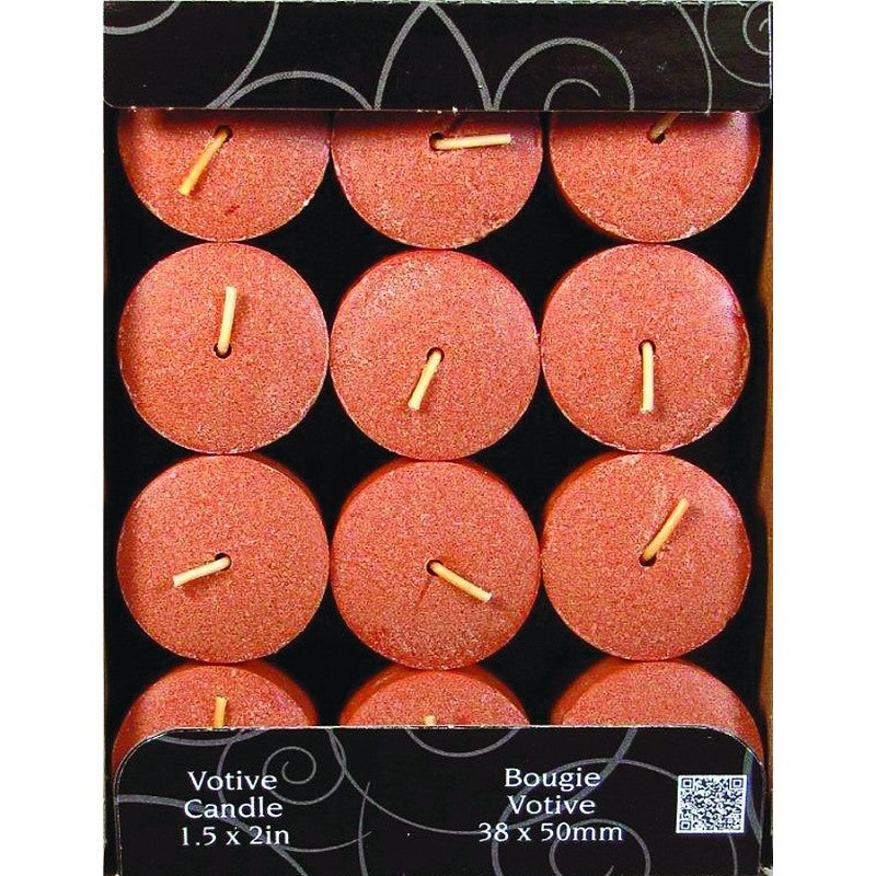 Candle-Lite 1276549 Scented Votive Candle, Cinnamon Pecan Swirl Fragrance, Caramel Brown Candle, 10 to 12 hr Burning (Pack of 12)