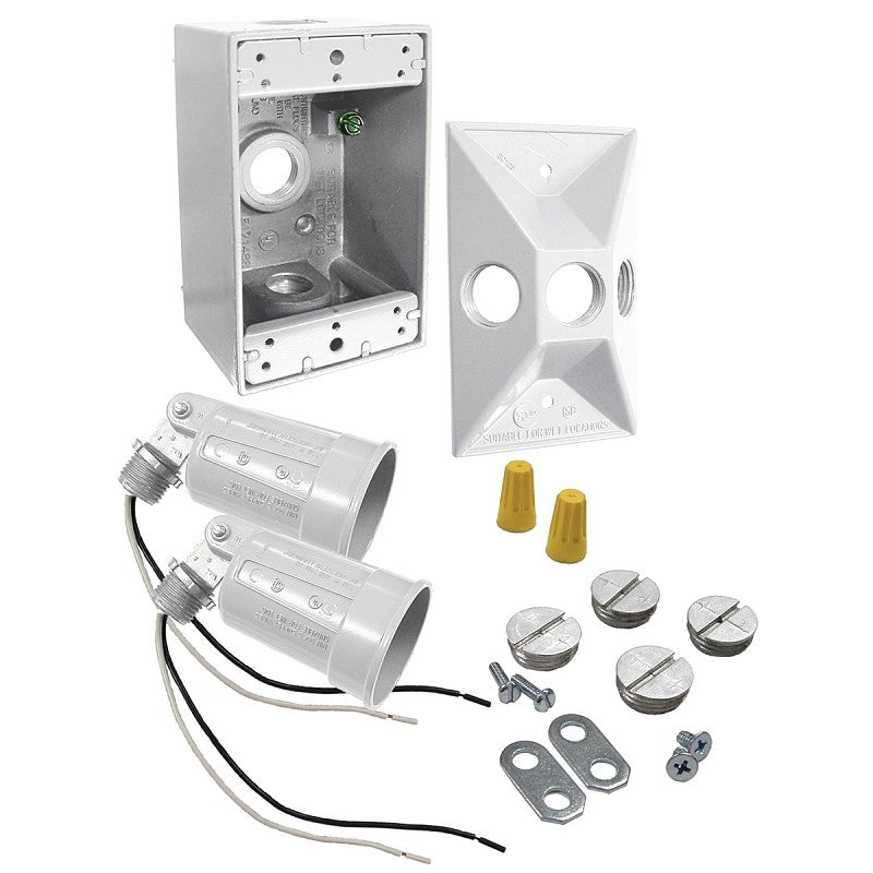 Hubbell 5818-6 Flood Light Kit, 3.336 in L x 10 in W x 4.594 in H Dimensions, White Fixture