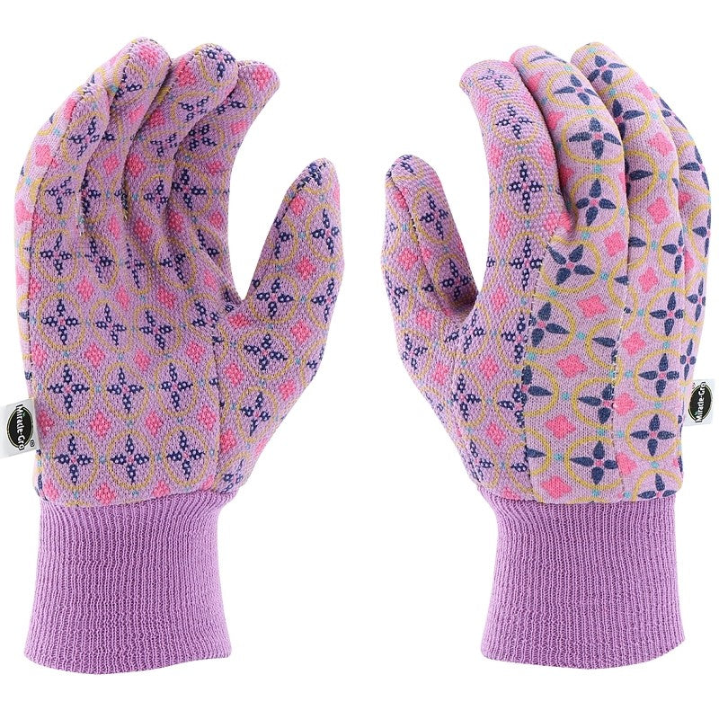 Miracle-Gro MG65757-W-ML Garden Gloves, Women's, M/L, Knit Cuff, Cotton/Polyester, Multi-Color