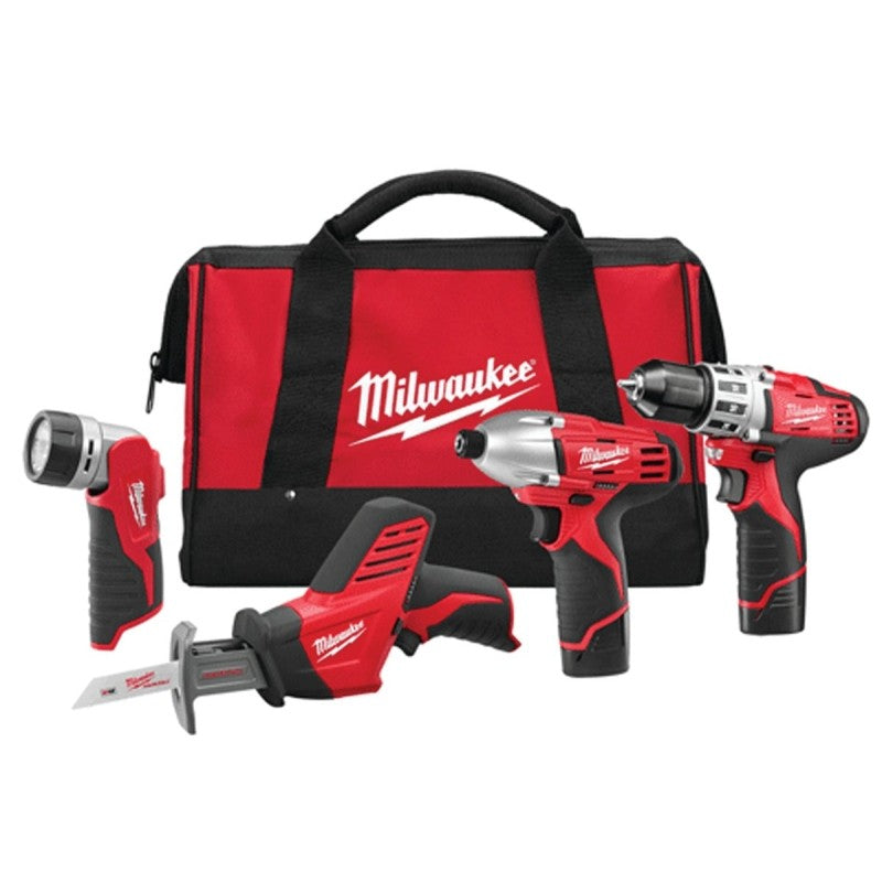Milwaukee 2498-24 Series Combination Tool Kit, Includes: (2) Belt Clip, Battery Included, 1.5 Ah, 12 V, Lithium-Ion