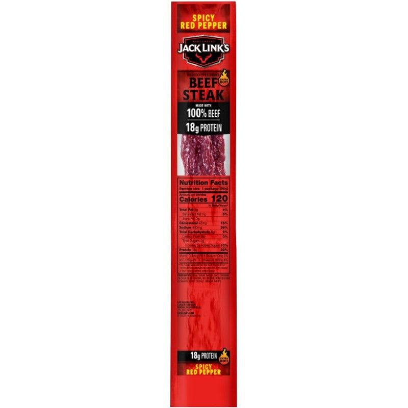 Jack Link's 10000034716 Beef Steak, Spicy Red Pepper, 2 oz (Pack of 12)