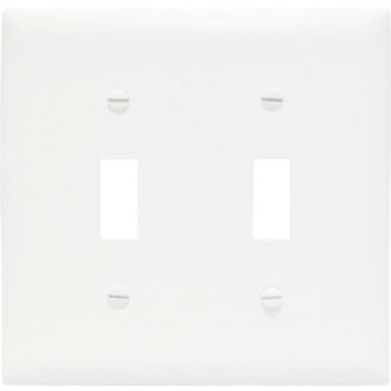 Legrand TPJ2WCC10 Wallplate, 4.93 in L, 4.87 in W, 2 -Gang, Nylon, White