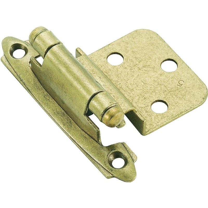 Amerock BPR3428BB Cabinet Hinge, 3/8 in Inset, Burnished Brass, 2-3/4 in L x 2-3/16 in W