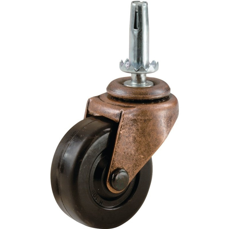 Shepherd Hardware 9347 Swivel Caster, Stem Mounting, 4.63 in W x 1-3/4 in D x 6-1/2 in H Dimensions, 1-5/8 in Dia Wheel