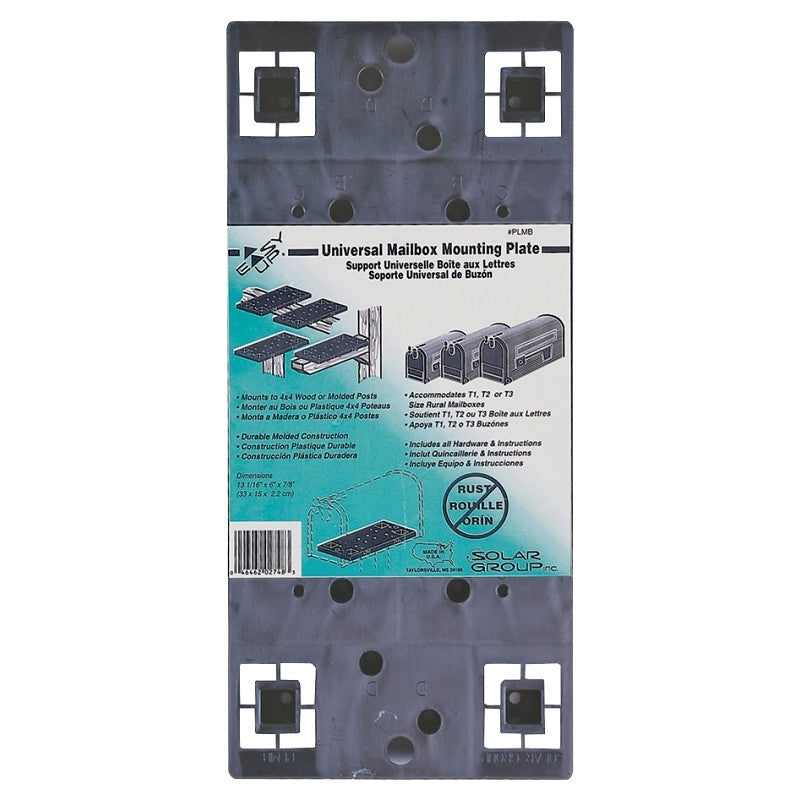 Gibraltar Mailboxes PLMB0060 Universal Mailbox Mounting Board, Plastic, Black