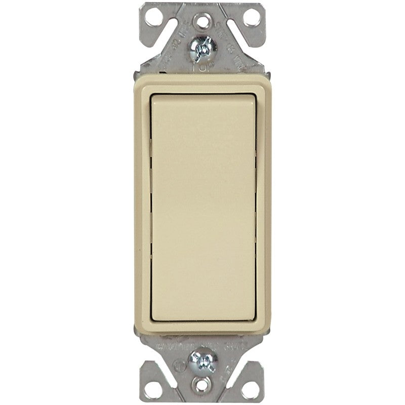 Eaton Wiring Devices 7500 Series 7511V-BOX Rocker Switch, 15 A, 120/277 V, SPST, Lead Wire Terminal, Ivory