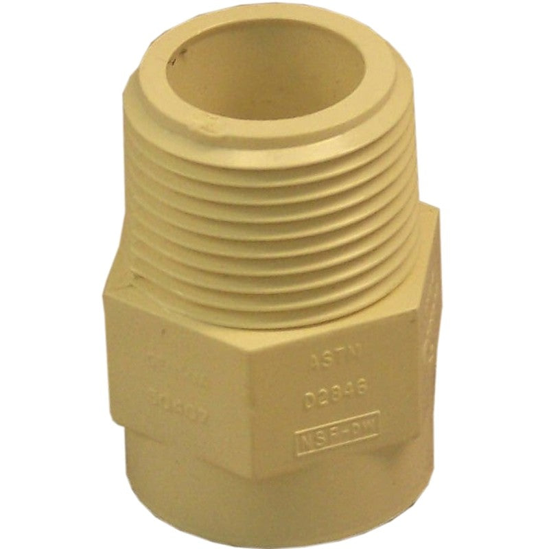 Nibco T00070D Pipe Adapter, 3/4 in, Slip x MIP, CPVC, SCH 40 Schedule