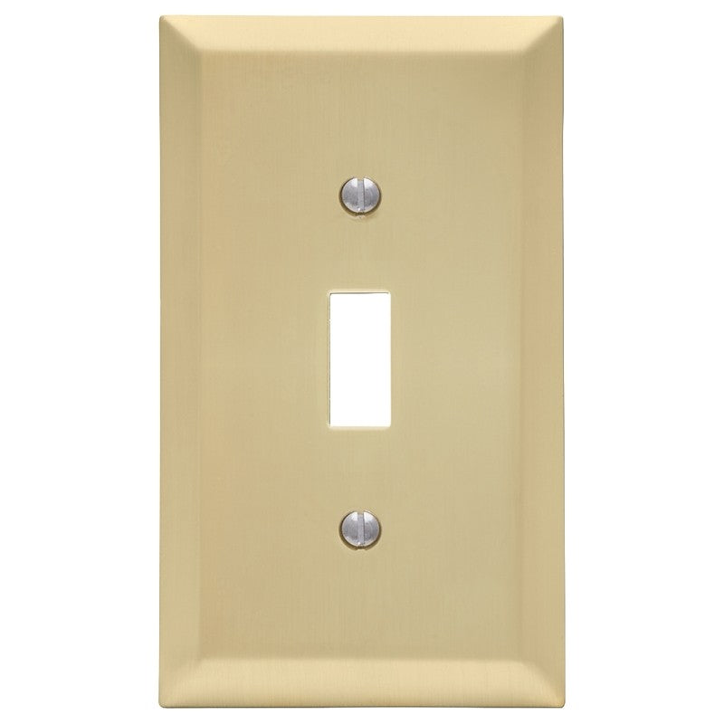 Amerelle 163TSB Wallplate, 4-11/16 in L, 2-7/8 in W, 1 -Gang, Steel, Satin Brass (Pack of 4)