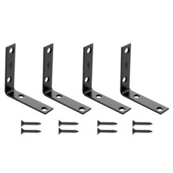 CORNER BRACE STL BLACK 3X3/4IN