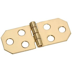 Decorative Hinges 3/4 By 1-13/16 Inch Bright Solid Brass 2 Pack (POS)