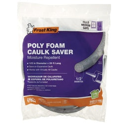 Frost King C23CP Caulk Saver, 5/8 in Dia, 150 ft L, Poly, Gray