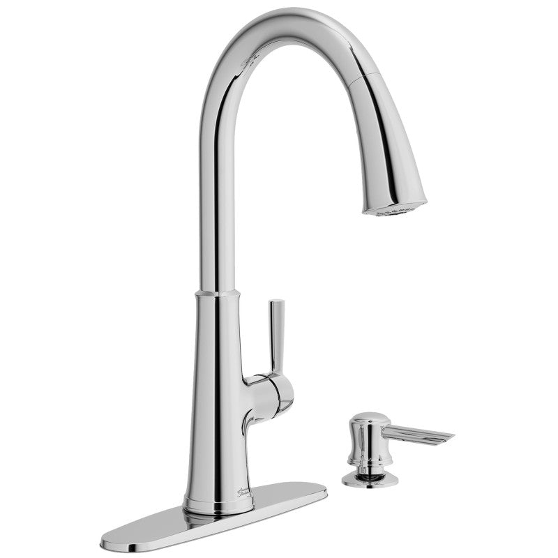 American Standard Maven 9319300.002 Series Pull-Down Kitchen Faucet with Soap Dispenser, 8-5/8 in, Chrome Plated, Metal