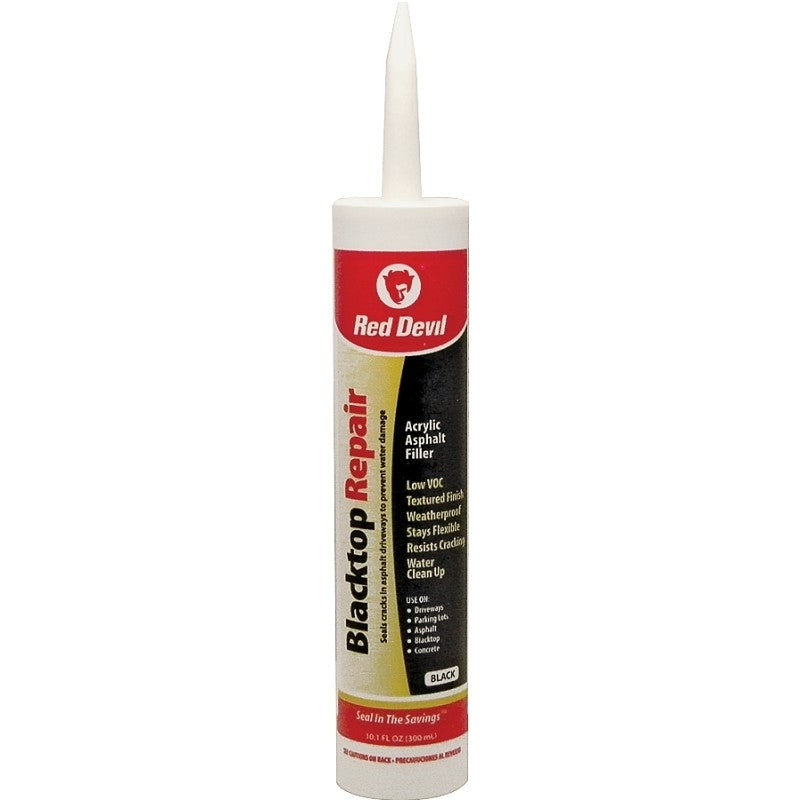Red Devil 0637 Repair Sealant, Textured Paste, Black, Mild Acrylic, 10.1 fl-oz Cartridge (Pack of 12)