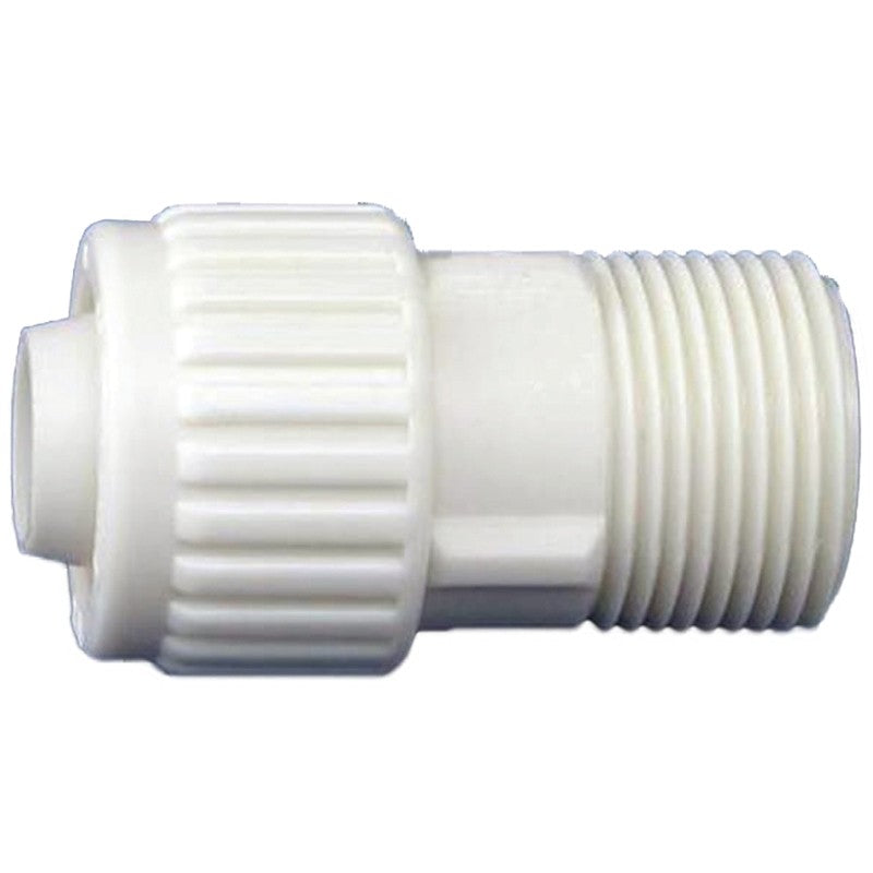 Flair-It 16872 Tube to Pipe Adapter, 3/4 in, PEX x MPT, Polyoxymethylene, White, 1/PK