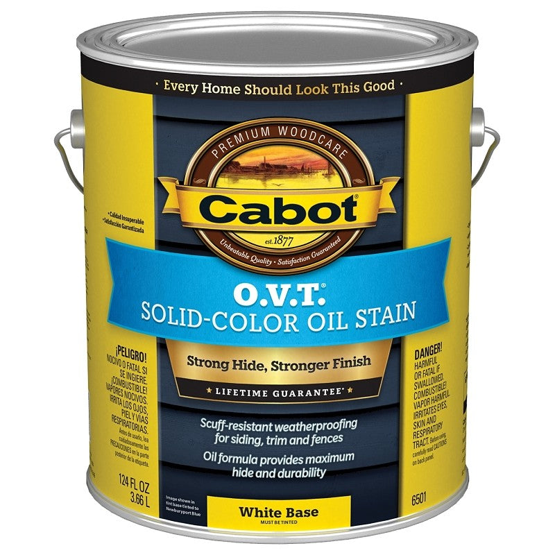 Cabot O.V.T. 140.0006501.007 Oil Stain, Flat, White, Liquid, 1 gal (Pack of 4)
