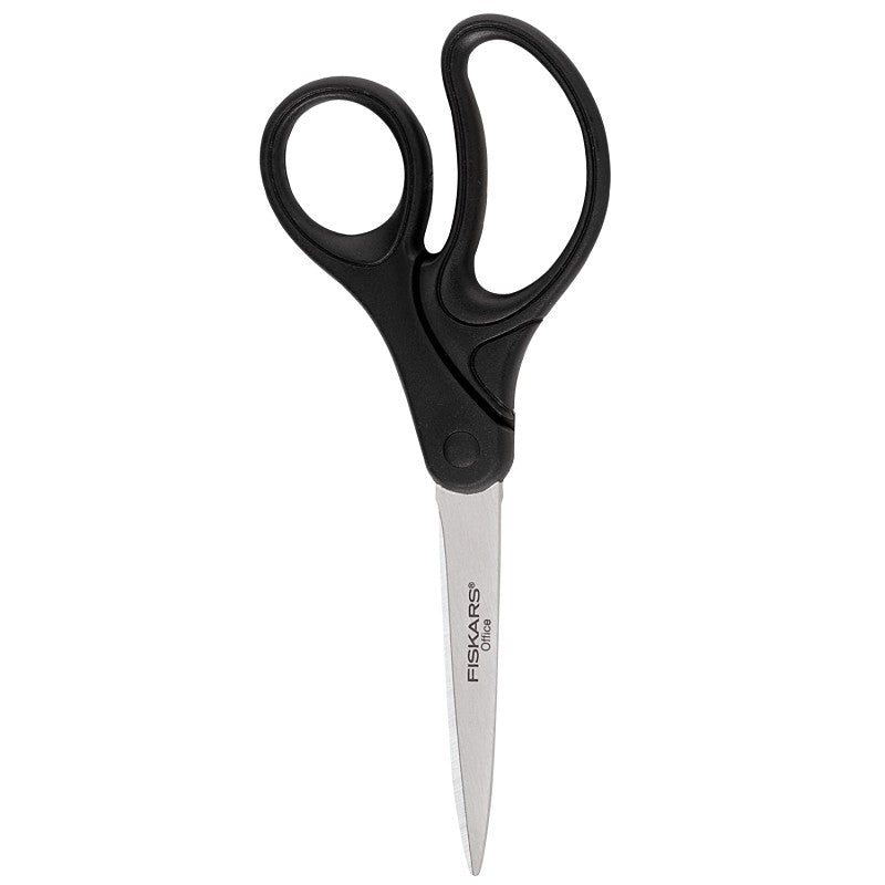Fiskars 1067259 Scissors, 8 in OAL, Stainless Steel Blade, Ergonomic Handle, Black Handle