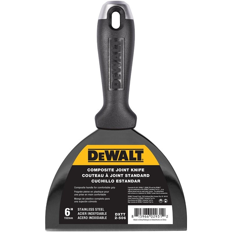 DEWALT DXTT-2-506 Joint Knife, 6 in W Blade, Stainless Steel Blade, Precision Ground Blade, Composite Handle (Pack of 4)