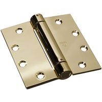Commercial Spring Door Hinge 4-1/2 Inch Square Corner Polished Brass