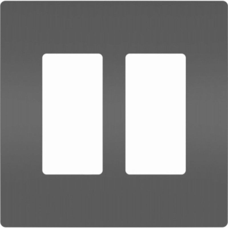 Legrand radiant RWP262BK Wallplate, 4.94 in L, 4.96 in W, 2 -Gang, Polycarbonate, Black