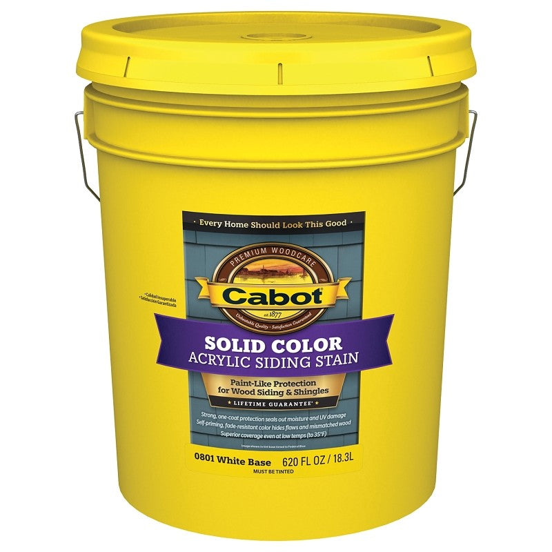 Cabot 800 Series 140.0000801.008 Solid Color Siding Stain, Natural Flat, Liquid, 5 gal, Can