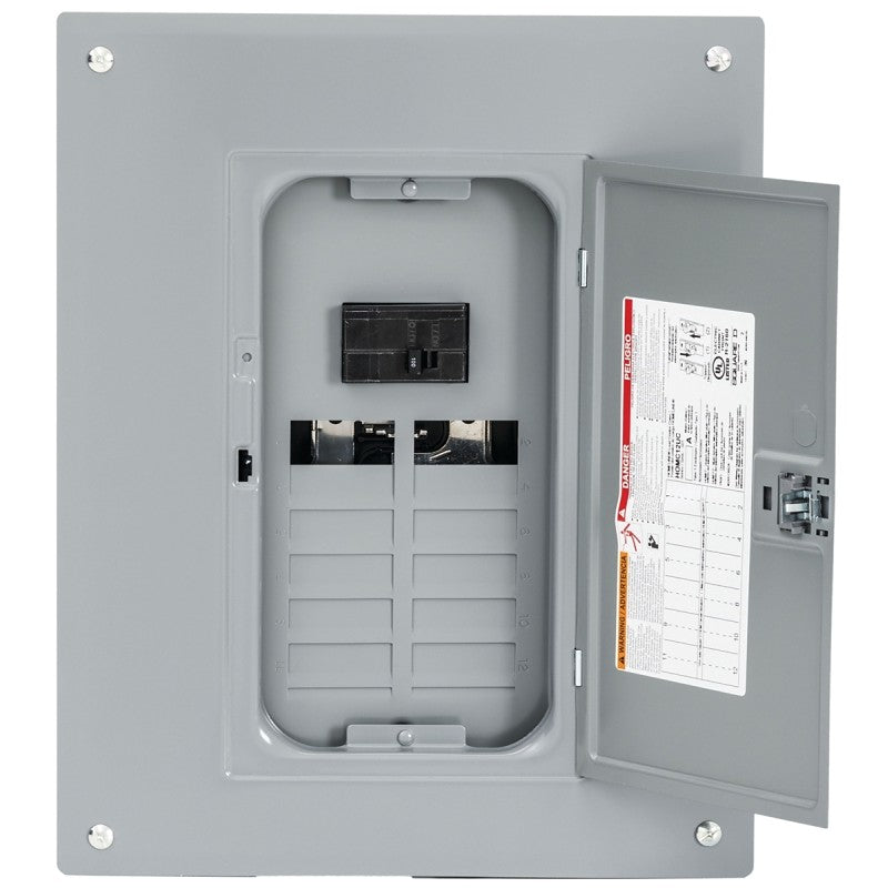 Square D HOM1224M100PC Load Center, 24 -Pole, 100 A, 12 -Space, Plug-On Neutral, NEMA 1 Enclosure